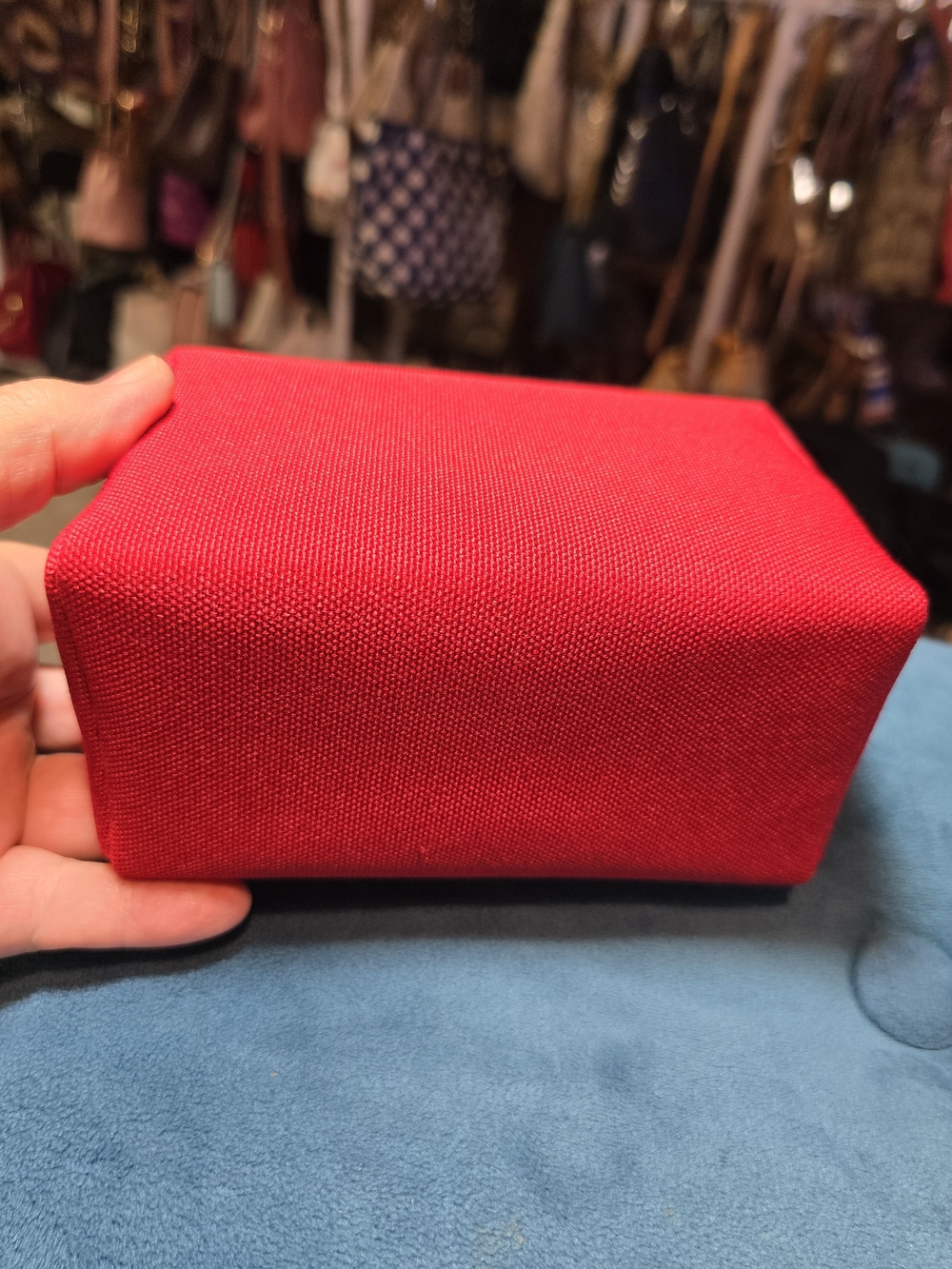 Red Dior Women’s Canvas Cosmetic Pouch NWOT 6x4x3 - Picture 5 of 7